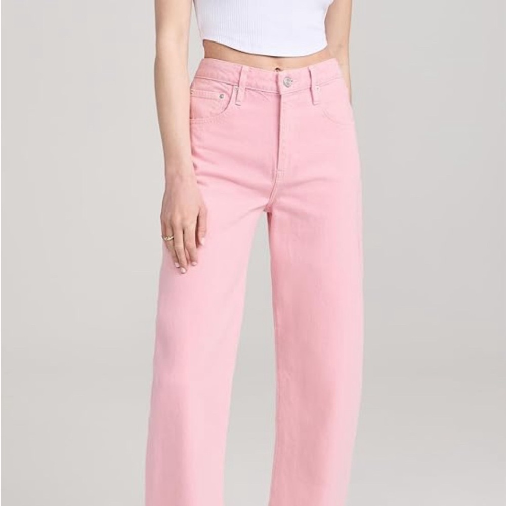 Frame pink barrel jeans